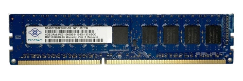 Arbeitspeicher 1x 4GB Nanya ECC UNBUFFERED DDR3 2Rx8 1333MHz PC3-10600 UDIMM | NT4GC72B8PB0NF-CG