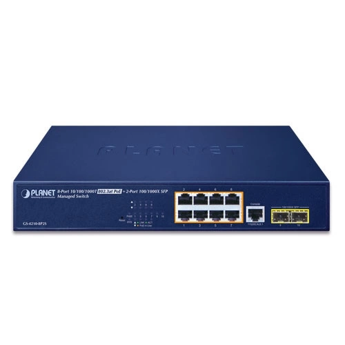 Schalter Planet GS-4210-8P2S 8x 1Gb 2x SFP 140 W PoE+