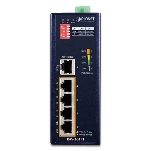 Schalter Planet ISW-504PT 5x 100Mb 120 W PoE+