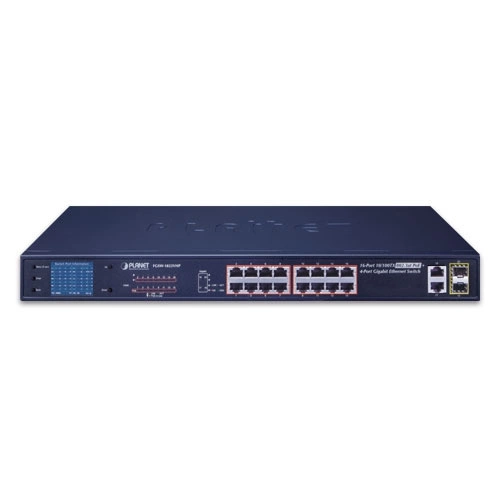 Schalter Planet FGSW-1822VHP 16x 100Mb 2x RJ-45/SFP 300 W PoE+