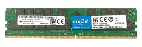 Arbeitspeicher 1x 64GB Crucial ECC LOAD REDUCED DDR4 4Rx4 2933MHz PC4-23400 LRDIMM | CT64G4LFQ4293