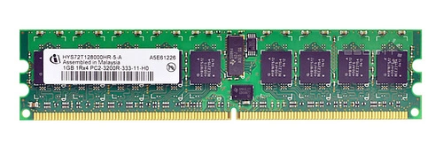 Arbeitspeicher 1x 1GB QIMONDA ECC REGISTERED DDR2  400MHz PC2-3200 RDIMM | HYS72T128000HR-5-A