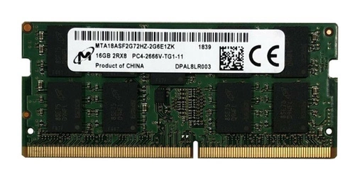 Arbeitspeicher 1x 16GB Micron SO-DIMM DDR4 2666MHZ PC4-21300 | MTA18ASF2G72HZ-2G6