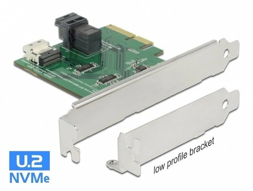 Delock Karte PCI Express x4 U.2 NVMe do 1x SFF-8654 4i + 1x SFF-8643 | 89923