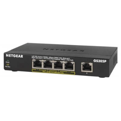 Switch Netgear GS305P-100PES | 128 kB | 10 Gb/s | 5x Ethernet Anschluss