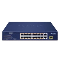 Schalter Planet FGSD-1821P 16x 100Mb | 1x 1Gb 1x RJ-45/SFP 185 W PoE+