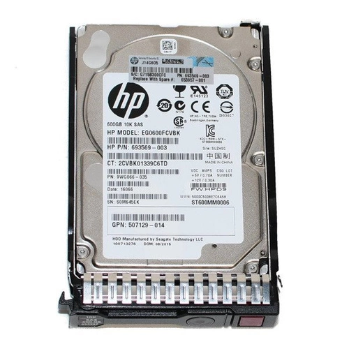 Dedizierte Festplatte für HP-Server 2.5'' 600GB 10000RPM HDD SAS 6Gb/s 653957-001 | 507129-014 | 652583-B21 | REFURBISHED