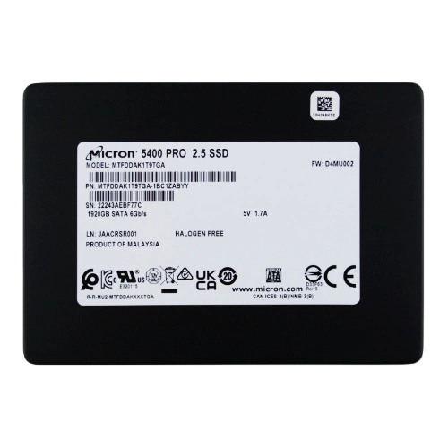 Micron 5400 PRO 1.92TB 2.5'' SATA 6Gb/s TLC 3D-NAND | MTFDDAK1T9TGA-1BC1ZABYYR
