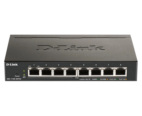 Schalter D-Link DGS-1100-08PV2/E 8x 1Gb 64 W PoE+