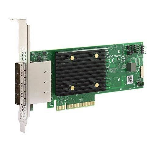 HBA BROADCOM 05-50075-00 4 Mini-SAS SFF8644 SAS/SATA/NVMe 12Gb/s neu 3 jahre