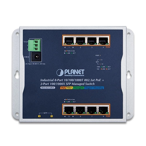 Schalter Planet WGS-4215-8P2S 8x 1Gb 2x SFP 200 W PoE+