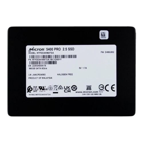 Micron 5400 PRO 960GB 2.5'' SATA 6Gb/s TLC 3D-NAND | MTFDDAK960TGA-1BC1ZABYYR