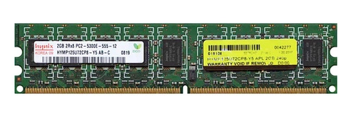 Arbeitspeicher 1x 2GB Hynix ECC UNBUFFERED DDR2  667MHz PC2-5300 UDIMM | HYMP125U72CP8-Y5
