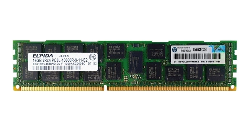Arbeitspeicher 1x 16GB ELPIDA ECC REGISTERED DDR3  1333MHz PC3-10600 RDIMM | EBJ17RG4EBWD-DJ-F