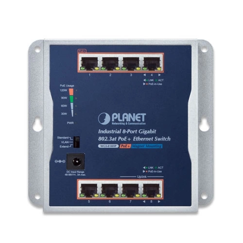 Schalter Planet WGS-818HP 8x 1Gb 120 W PoE+