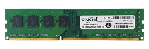 Arbeitspeicher 1x 8GB Crucial NON-ECC UNBUFFERED DDR3 1600MHz PC3-12800 UDIMM | CT102464BA160B.M16