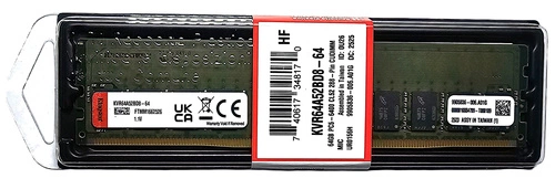 Arbeitspeicher 1x 64GB Kingston ValueRAM DDR5 2Rx8 6400MHz PC5-51200 CUDIMM | KVR64A52BD8-64