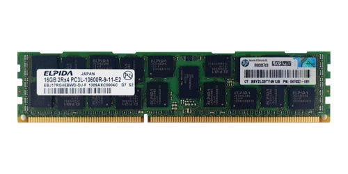 Arbeitspeicher 1x 16GB ELPIDA ECC REGISTERED DDR3  1333MHz PC3-10600 RDIMM | EBJ17RG4EBWD-DJ-F