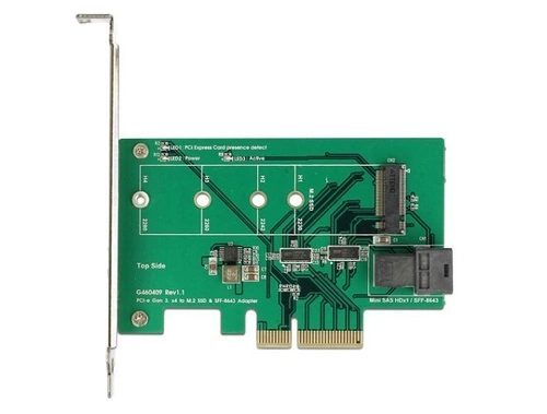 Delock Karte PCI Express > 1 x NVMe M.2 PCIe / 1 xSFF-8643 NVMe | 89517