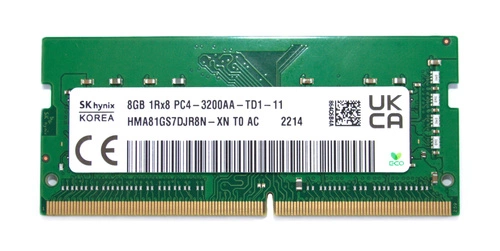 Arbeitsspeicher  1x 8GB Hynix DDR4 1Rx8 3200MHz PC4-25600 SO-DIMM ECC  | HMA81GS7DJR8N-XN
