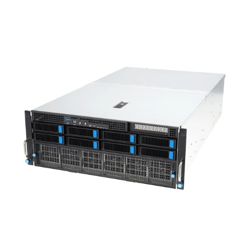 Serverplattform ASUS 4U ESC8000A-E12-SKU1/10G/3kW(2+2)/3PCIe 90SF02H1-M000K0 AMD x 2 DDR5 x 24 9 x 2.5" SATA PSU 2+2