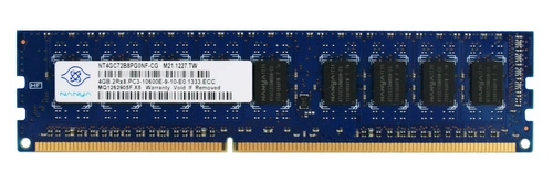 Arbeitspeicher 1x 4GB Nanya ECC UNBUFFERED DDR3 2Rx8 1333MHz PC3-10600 UDIMM | NT4GC72B8PG0NF-CG
