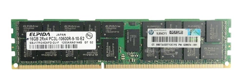 Arbeitspeicher 1x 16GB ELPIDA ECC REGISTERED DDR3  1333MHz PC3-10600 RDIMM | EBJ17RG4EAFD-DJ-F