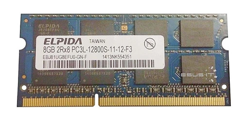 Arbeitspeicher 1x 8GB ELPIDA SO-DIMM DDR3 1600MHz PC3-12800 | EBJ81UG8EFU0-GN-F