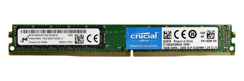 Arbeitspeicher 1x 16GB Crucial ECC UNBUFFERED DDR4  2400MHz PC4-19200 UDIMM | CT16G4XFD824A