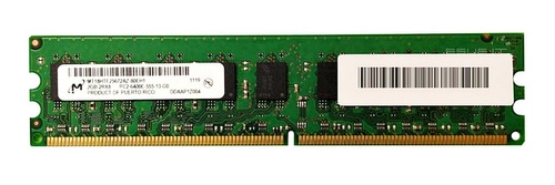 Arbeitspeicher 1x 2GB Micron ECC UNBUFFERED DDR2  800MHz PC2-6400 UDIMM | MT18HTF25672AZ-80E