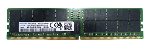 Arbeitspeicher 1x 128GB Samsung ECC REGISTERED DDR5 4Rx4 4800MHz PC5-38400 RDIMM | M321RAGA0B20-CWK