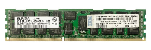 Arbeitspeicher 1x 8GB ELPIDA ECC REGISTERED DDR3  1333MHz PC3-10600 RDIMM | EBJ81RF4EDWA-DJ-F