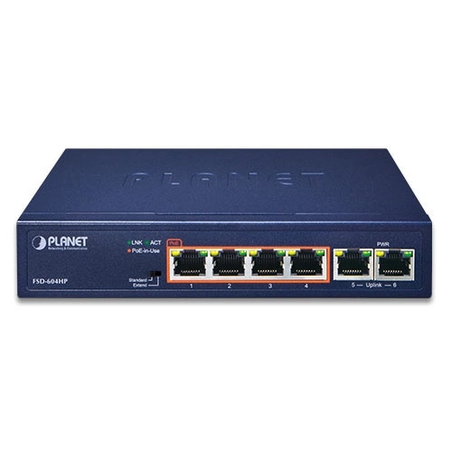 Schalter Planet FSD-604HP 6x 100Mb 60 W PoE+