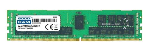 Arbeitspeicher 1x 32GB GoodRAM ECC REGISTERED DDR4 2Rx4 2666MHZ PC4-21300 RDIMM | W-MEM2666R4D432G
