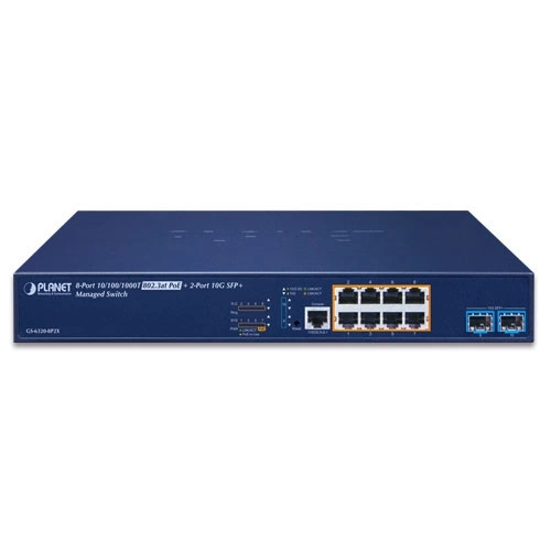 Schalter Planet GS-6320-8P2X 8x 1Gb 2x SFP+ 120 W PoE+