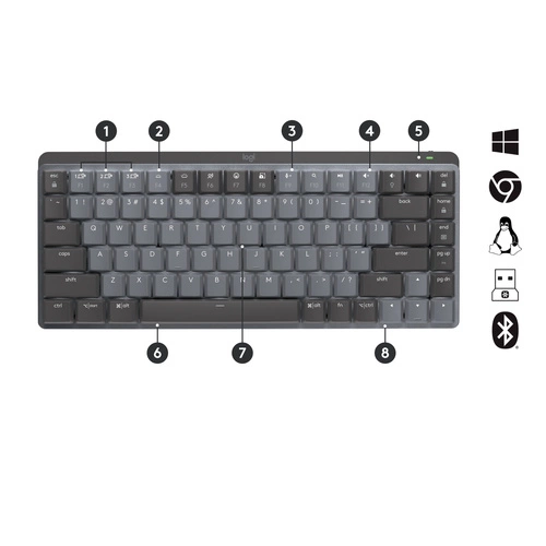 Drahtlos tastatur Logitech MX Mini Mechanical QWERTY