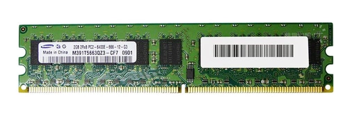 Arbeitspeicher 1x 2GB Samsung ECC UNBUFFERED DDR2  800MHz PC2-6400 UDIMM | M391T5663QZ3-CF7