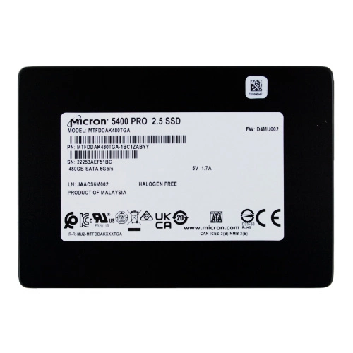 Micron 5400 PRO 480GB 2.5'' SATA 6Gb/s TLC 3D-NAND | MTFDDAK480TGA-1BC1ZABYYR