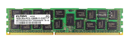 Arbeitspeicher 1x 16GB ELPIDA ECC REGISTERED DDR3  1600MHz PC3-12800 RDIMM | EBJ17RG4EFWD-GN-F
