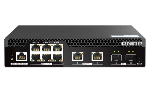 Schalter QNAP QSW-M2106PR-2S2T 6x 2.5Gb | 2x 10Gb 2x SFP+ 310 W PoE+/PoE++