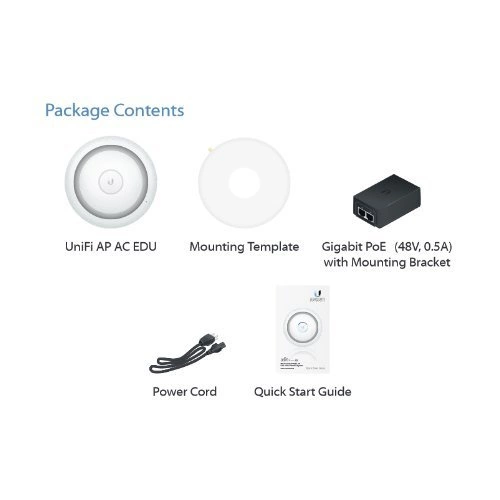 Zugangspunkt Ubiquiti UAP-AC-EDU 2,4 GHz | 5 GHz 1750 Mbps 802.3at PoE+ 802.11 a/b/g/n/ac