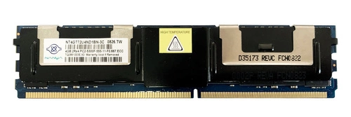Arbeitspeicher 1x 4GB Nanya ECC FULLY BUFFERED DDR2 667MHz PC2-5300 FBDIMM | NT4GT72U4ND1BN-3C