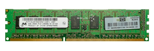 Arbeitspeicher 1x 2GB Micron ECC UNBUFFERED DDR3 2Rx8 1333MHz PC3-10600 UDIMM | MT18JSF25672AZ-1G4